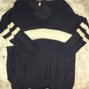 4/$20 Oversized Blue and white sweater